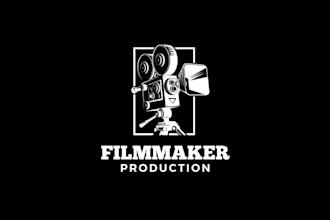 design a modern production logo with copyright
