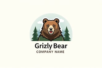 do modern professional grizzly bear mascot logo design