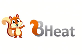 do squirrel mascot logo design set with company