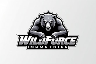 do modern professional grizzly bear mascot logo