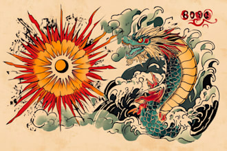 make any design in traditional tattoo or old school style