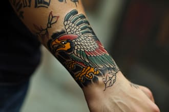 do traditional or old school style tattoo design