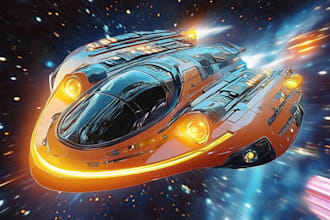 make design a spaceship sci fi illustration