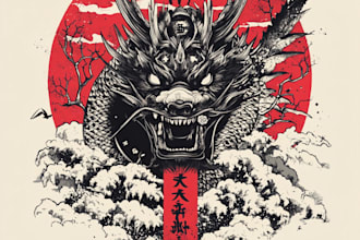 draw japanese anime manga art for tshirt design