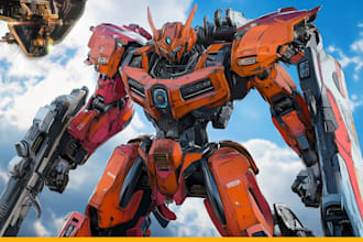 draw mecha robot armor character concept for you
