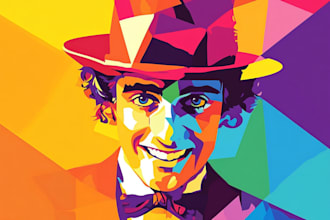 draw an unique wpap pop art portrait
