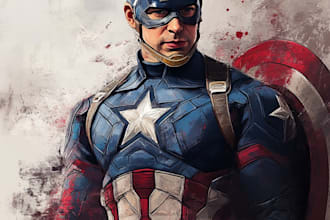 draw illustrations, superhero comic book character design