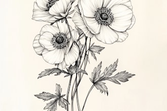 do the botanical line art illustration