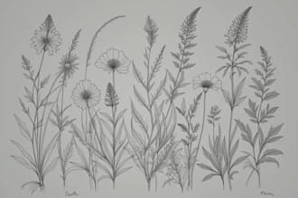 draw your botanical illustration  plants, flowers arts