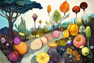 draw your flowers fruits  and botanical plants