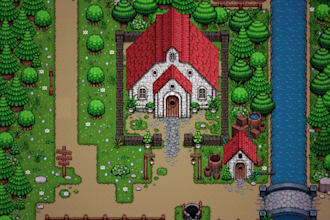 draw pixel art enironment and background tileset,game level,map,sprite sheet