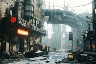 design an illustration of futuristic cyberpunk city