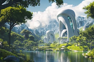 create fantasy landscape concept art