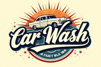 create unique carwash logo with express delivery
