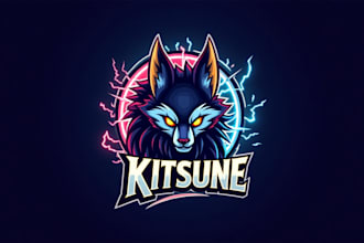 do kitsune head esport mascot logo design