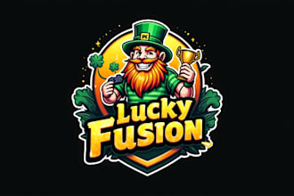 do leprechaun esport mascot logo design with company