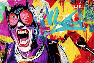 draw a professional pop art portrait