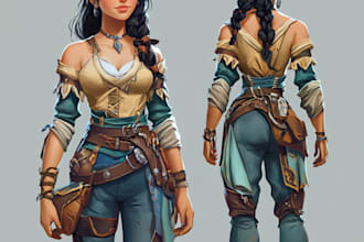 create a game character art character in unique style