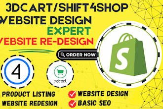 design develop customize 3dcart shift4shop shopify store shopify website