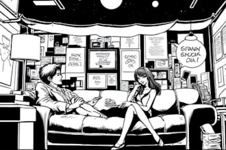 draw comic book, graphic novel, nsfw comic, manga or storyboard illustration