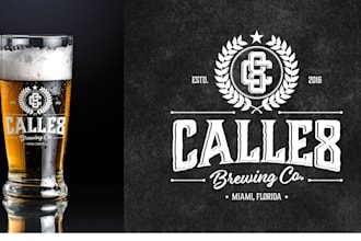 design a vintage modern craft brewery logo