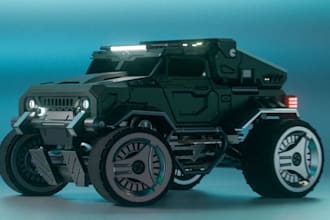 turn draw to 3d model, military armored truck, iron bodykit,vfx,3d printable car