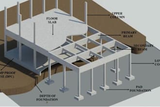 design structural foundation and framing for steel, concrete, and mixed material