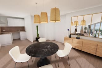 revamp house rooftop balconies 3d render, garden patio,indoor space, rhino model