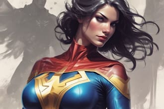 draw you into amazing superhero comic cartoon characters