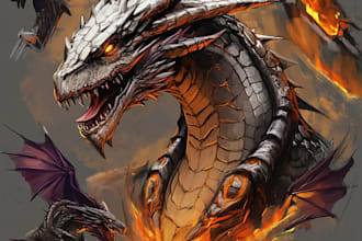 draw concept art for characters, dragons and monsters