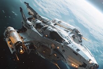 draw an amazing sci fi spaceship or design for you
