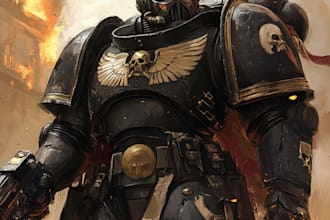 create warhammer 40k character art illustration
