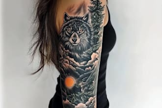 create any design in old school tattoo style