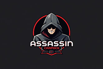 do assassin mascot logo design with company