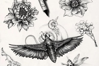 create a custom tattoo design as a professional tatto