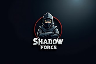 do awesome dark ninja mascot logo with business