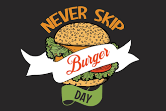 design a high quality burger logo with fastest delivery