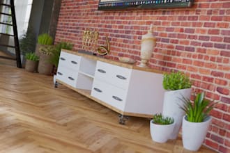 renovate loft interior house,living lounge, brick wall, vr tour,cinema 4d render