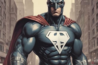 create concept art superhero character design for comics