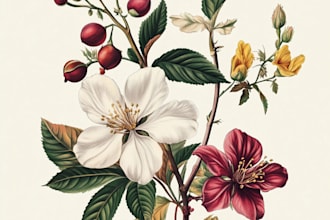 create a botanical watercolor illustration for you