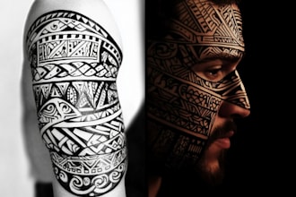 design a polynesian maori tribal tattoo