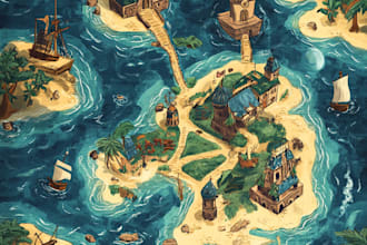 make illustrate medieval fantasy and sci fi maps