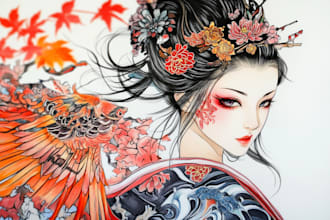 create your japanese custom tattoo design and illustration
