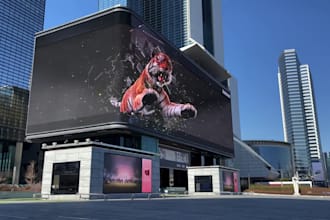3d billboard animation, 3d cgi animation, 3d anamorphic animation for ads, event