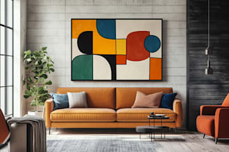 make mid century modern digital wall art for etsy store