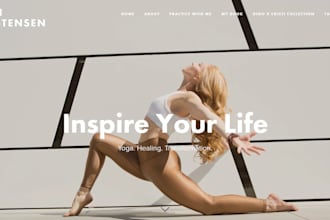 design health and fitness website for personal trainer gym and yoga website