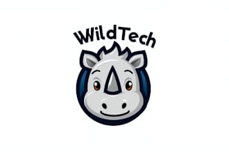 do rhino character mascot logo design