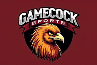 do gamecock head sports mascot logo design