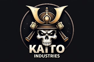 do samurai skull head knight mascot logo design