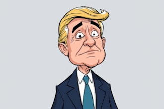 make you political funny cartoon portrait
